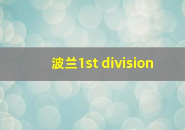 波兰1st division